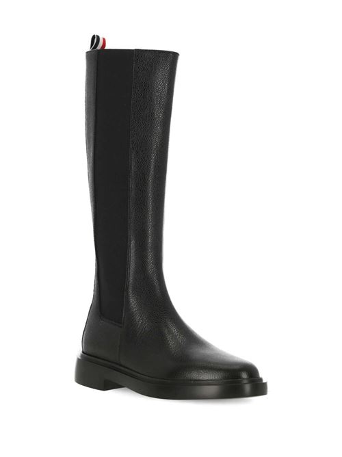 Black calf leather knee-length chelsea boots Thom Browne | FFB138A06257001